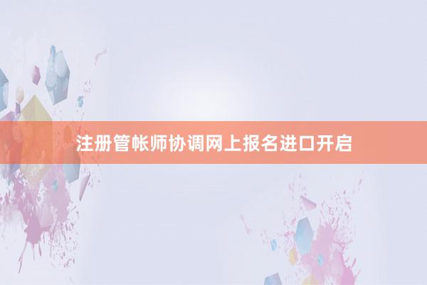 注册管帐师协调网上报名进口开启